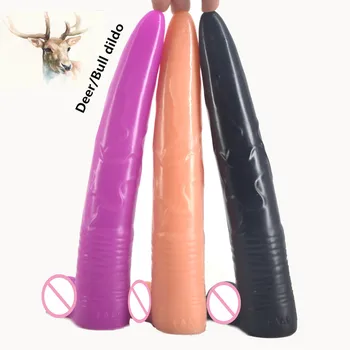 FAAK Lung penis artificial negri penis artificial cerb animale penis artificial jucarii sexuale pentru femei cu penis realist pasarica stimula lesbiene flirt jucărie
