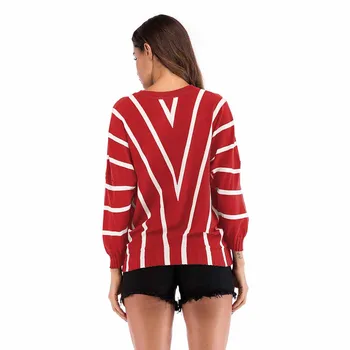 Femei pulovere tricotaje, pulover femei pentru Femei V-Neck Stripe Potrivire cu Mâneci Lungi Slim Pulover pulover Pulover Y718