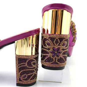 African 2021 New Sosire Design Italian Culoare Teal Nerigan Femei de Moda Pantofi si Geanta Set Cu Stras pentru Petrecere