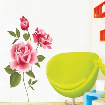 Rose Flori Autocolante de Perete Amovibil Decal Decor Acasă DIY Arta de Decorare Camera de zi Tapet Decal Fundal DWH5