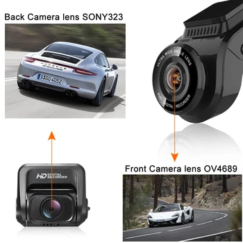 4K 2160P Dash Camera cu 1080P Spate Cam Construit în GPS traker WDR Viziune de Noapte Novatek 96663 Video Recorder Auto WiFi DVR