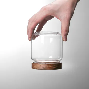 Sigilat de sticlă de uz casnic canistra cu sticlă transparent ceai recipientului colector de 1-umezeală alimente și cereale comerciale