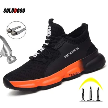 Nou Pantofi De Protecție Cizme Pentru Bărbați Steel Toe Pantofi Anti-Zdrobitor Lucrări De Construcții De Siguranță Boot Respirabil Siguranță Pantofi Pentru Bărbați Încălțăminte