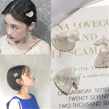2020New Acetat de Placa de Bijuterii Japonia Și Coreea de Sud de Păr Drăguț Clip Fata cu Inima de Rechin Pește Puffer Hairgrips de femei de Moda, articole pentru acoperirea capului