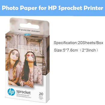 Alb HP Pinion Portabilă Imprimantă Foto de 5*7.6 cm (2x3 inch) Lipicioase Garantate Zink Hârtie Foto Ușor Pentru a Imprima Social Media Fotografii