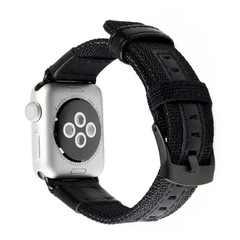 Negru Maro Verde Nylon curea de Ceas pentru Apple Watch Serie 1/2/3 Bandă de Sport Material Curea pentru iWatch Bratara 42mm 38mm
