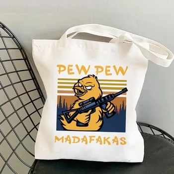 Pew Pew Madafakas geantă de cumpărături alimentar bolso cumparator sac reutilizabil reciclaje bolsas reutilizables boodschappentas sacolas