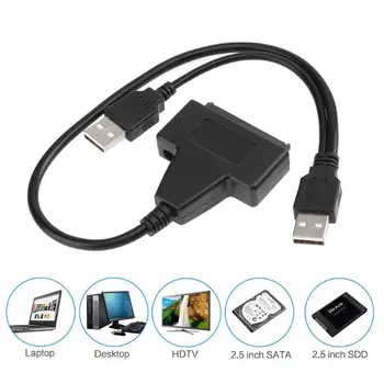 Domeniu larg de Aplicare Simplitate Convertor Cablu de 30cm USB 2.0 la SATA 2.5/3.5 inch SSD Hard Disk Drive Adapter