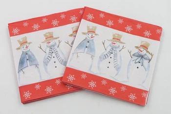 [RainLoong] Crăciun, om de Zăpadă Șervețele de Hârtie de Evenimente si de Petrecere Țesut Servetele Servetele Decor DIY 25*25cm 5packs (20buc/pachet)