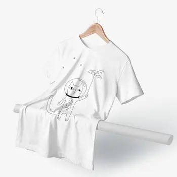 Spațiu Pisici Tricou Spatiu Cat T-Shirt Streetwear 100 Bumbac Tricou Grafic Om 4xl Distractiv Scurt-Maneca Tricou