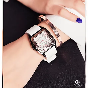 Femei de moda Pătrat Ceas de mână Cuarț Silicon Impermeabil Sport Ceasuri de mână de Lux Relogio Masculino montre femme