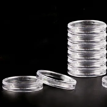 10buc/set 23mmtransparent Rotund Cutie Far Suportul Monede de Plastic, Capsule, cutii pentru Monede, Afișare Cazuri