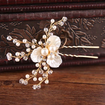 Nunta Perla Ace De Păr Pearl Shell Flori Mireasa Ace De Păr Frizură Feminină Cu Păr Stick Femei Kanzashi