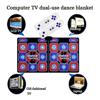 Noua Dubla Wireless Dans Mat Multifunctional Joc Pătură non-alunecare pas de dans somato joc mat PVC negru mat de dans