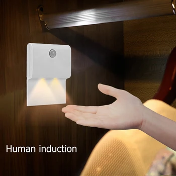 Piața LED Senzor de Mișcare Lumini de Noapte PIR Inducție Sub Cabinet de Lumină Dulap Lampa pentru Scari de Bucătărie
