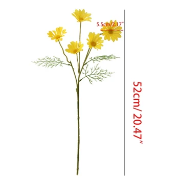 10 Buchete 5 Capete Artificiale Calliopsis Flori False Matasoasa Coreopsis cu Tulpina X7YC