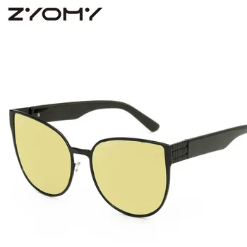 Q ochelari de Soare Oculos De Sol Polarizate Retro Ochelari Vintage Bărbați Femei Pisica Ochi ochelari de soare de Designer de Brand UV400 Cadru Metalic