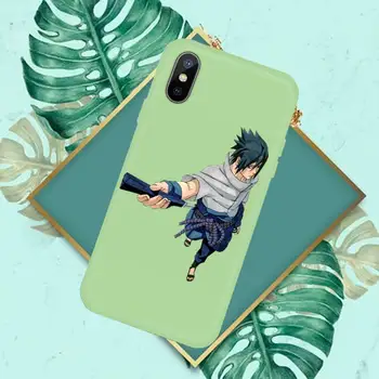 Anime Naruto Sasuke Uchiha Caz de Telefon Verde Bomboane de Culoare pentru iPhone 11 12 mini pro XS MAX 8 7 6 6S Plus X SE 2020 XR