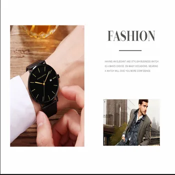 Hannah Martin Bărbați Simplu calendar Ceasuri de Top de Brand de Lux Japonia Cuarț Circulație de afaceri de Moda Cadran Ceas de mână rezistent la apă