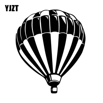 YJZT 13CM*15.5 CM Frumos Decorativ Simplu Balon cu Aer Cald, Frumos, Rece Vinil Decal Interesant Masina de Autocolant Negru/Argintiu C27-1085