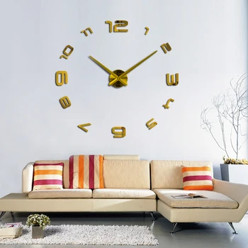 2021 nou camera de zi diy oglindă ceas de perete 3d autocolante Cuarț europa mare decor acasă ceasuri acrilice autocolant