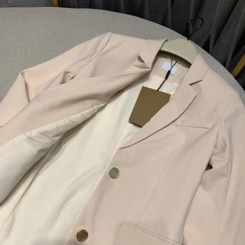 2020 primăvară high-end blazer pentru femei costum de bumbac sacou casual dintata metal butonul office lady slim fit culoare solidă paltoane jachete