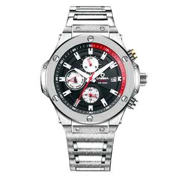 Brand de lux pentru Bărbați Ceas cu Mâinile Luminos 316L din Oțel Inoxidabil Trupa Calendar Afișare ceas rezistent la apa 8104