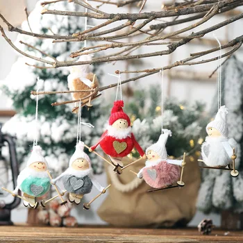 1buc Crăciun Înger Fată de Schi Păpuși de Pluș Pomul de Craciun Ornament Pandantiv Petrecere de Craciun pentru Casa
