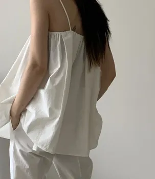 Coreea Style Femei Rochie Fără Mâneci Camis Sălbatice Solid De Culoare Moda Doamnelor Camis Vara Noi 2020 Femei Topuri U488