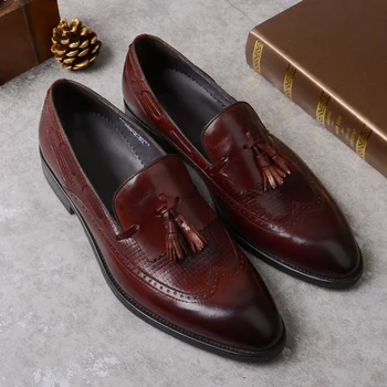 Oamenii de Afaceri Pantofi din Piele Confortabil Slip-On de Moda Apartamente cu Ciucure Bărbați Rochie Pantofi Oxford Pantofi pentru Bărbați Respirabil