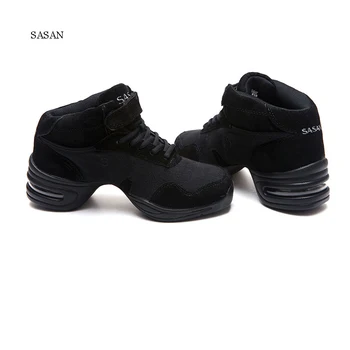 Adidasi Sala de Dans latino Pantofi de Femeie SASAN 8803 Moderne Pantofi Slip-up Respirabil Odorization Adult Panza Negru cu toc de 5.5 cm