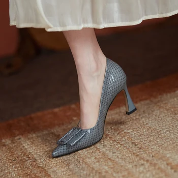 2021 mai Noi catarama Decor Superficial Incaltaminte Femei Primavara-Vara Tocuri inalte Pompe de Nunta de Bază Pantofi pentru Femei