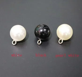20pcs15mm alb/alb perlat/negru Clasic Moda Rotund Buton Butoane Perla Coase Pe Haine DIY Manual buton transport gratuit