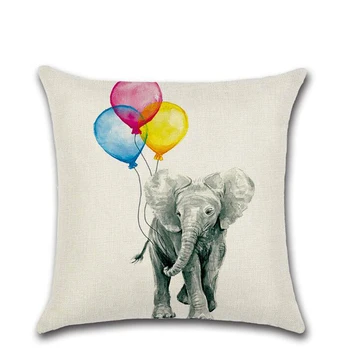 Elefant Decorativ Imprimat Pernele De Acoperire Balon Model De Pernă Acoperă Home Decor Camera De Zi Pătrat Față De Pernă