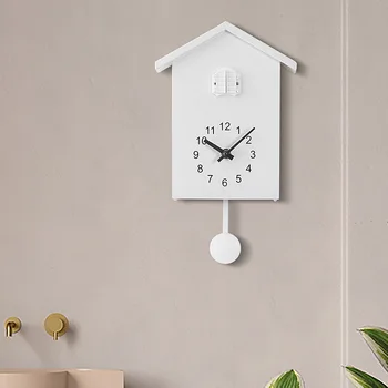 Ceas Cu Cuc Ceas De Perete - Mișcare În Stil Cabană , Minimalist, Modern, Design Alb