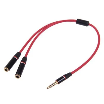 Multi-color Stereo de 3,5 mm pentru Căști Audio de sex Masculin 2 Feminin Splitter Cablu Adaptor Jack Aprox 25cm
