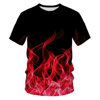 De vară la modă pentru bărbați t-shirt purgatoriu flacără de imprimare tricou casual barbati haine de stradă tricou barbat din Asia marimea S-6XL