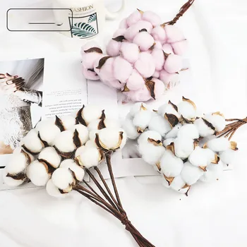 Real, Natural Uscate de Bumbac Tulpini Fermă de Flori Pentru Nunta Petrecere Acasă Camera de zi de Decorare DIY Ghirlanda Capoc