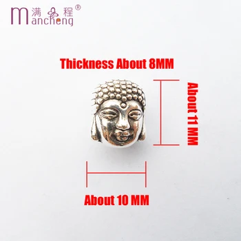 Fierbinte 10BUC/Lot antic aliaj de zinc Religioase Cap de Buddha margele Farmec de Metal Accesorii pentru a face DIY Buddha brățară bijuterii