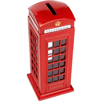 Metal Roșu engleza Britanică Londra Cabină Telefonică Banca Moneda de Banca de Economisire Oală pusculita Cabina Telefonică Roșie Cutie 140X60X60Mm