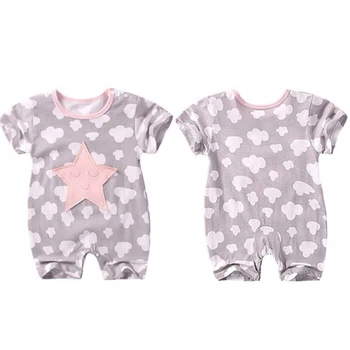 Copilul cu mânecă Scurtă Salopeta de Vara pentru Copii Pijamale Nor de Cinci stele pentru Sugari Nou-născuți Haine de Vară