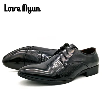 Clearance-ul de Vânzare de vârstă Mijlocie moda pentru bărbați pantofi de costum barbati din piele PU neagra TATA pantofi de afaceri, Cluburi de noapte pantofi de nunta KC-762