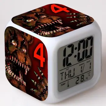 Desene animate 3D Cinci Nopți la Freddy Copii, Ceas Deșteptător Schimbare de Culoare Jucării Digitale reloj despertador CONDUS reveil serviciu de trezire electronice