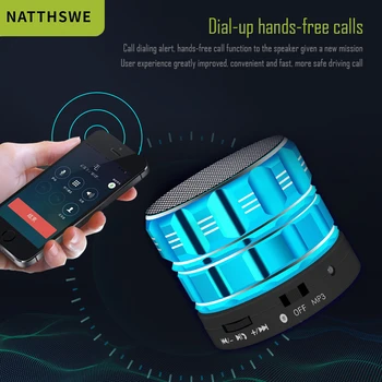 NATTHSWE Difuzor Bluetooth Metal Wireless Mini Smart Audio Portabil Pentru Telefoane Mobile, Tablete PC în aer liber Acasa Suport TF card