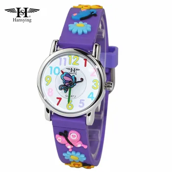New Sosire Hansying Brand Copii 3D Fluture Curea Cuarț Ceas Copii Fete Băieți Impermeabil Ceasuri Elevii Ceas Reloj