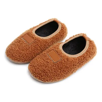 Toamna Iarna Copii Sugari Copii Băieți Fete Puf de Cald Pantofi Casual Culoare Solidă Confortabil Păros Interior Non-alunecare Nou Etaj Pantofi
