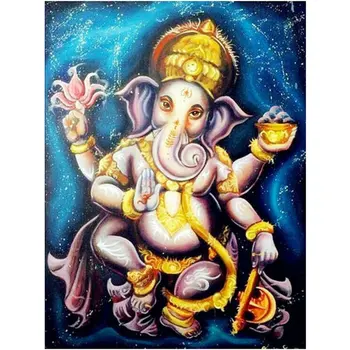 Noul diamant pictura Ganesha religioase autocolante plin patrat / rotund burghiu elefant diamant mozaic de diamante broderie 40x50cm