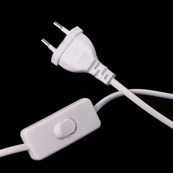 1,8 m UE Plug Cablu Alb de Linie cu Întrerupător pornit/Oprit Butonul de Alimentare Pentru LED-uri Lampă