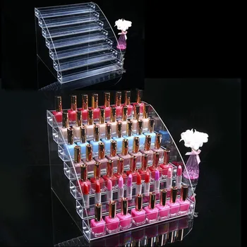 7-strat de cosmetice de raft de depozitare Trapezoidală transparent cosmetice display stand de machiaj organizator lac de unghii organizator