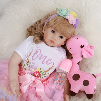 JINGXIN PRINSES 60 cm Ca Printesa Renăscut Baby Doll Jucării 24 Inch Copilul Papusa Fata cu Părul de Aur, Cadou de Ziua Copilului Casă de Joacă Jucărie